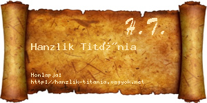 Hanzlik Titánia névjegykártya